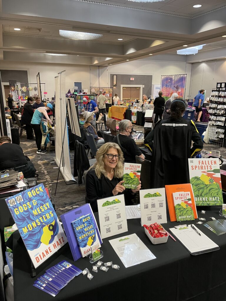 Diane Hatz tabling at Bubonicon Sci Fi Festival